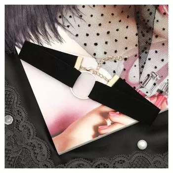 Чокер "Модерн" круг, цвет чёрно-золотой