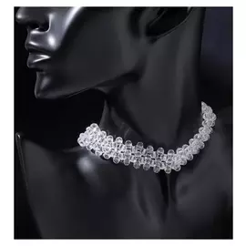 Чокер "Прозрачная капля" россыпь, цвет белый, L=30