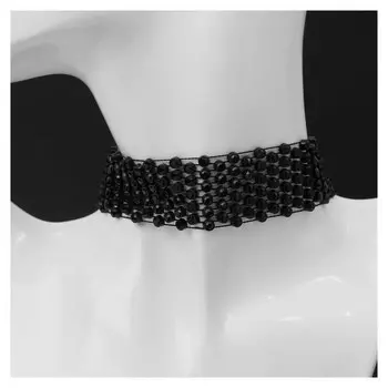 Чокер "Сетка" со стразами, цвет чёрный ,l=32см