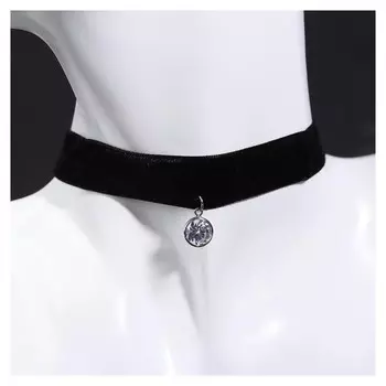 Чокер "Стразинка" круг в огранке, цвет белый в серебре