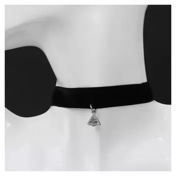 Чокер "Стразинка" треугольник, цвет белый в серебре ,l=32см