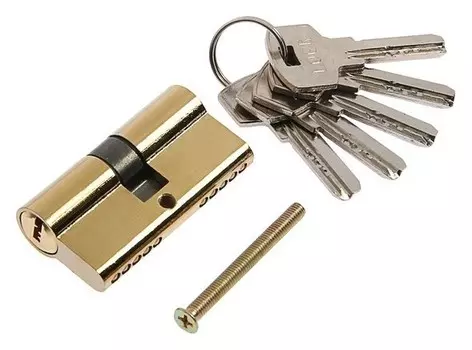 Цилиндровый механизм, 60 мм, перфор. ключ, 5 ключей, цвет золото