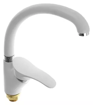 Cмеситель для кухни Accoona A4005g, керамическое покрытие, латунь, белый, матовый