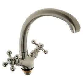 Cмеситель для кухни Accoona A4071a, двухвентильный, с гайкой, латунь, сатин