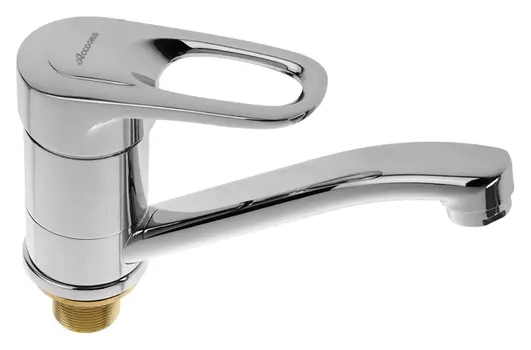 Cмеситель для кухни Accoona A4242, однорычажный, с гайкой, силумин, хром