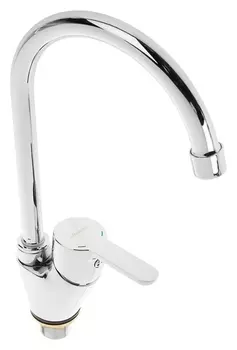 Cмеситель для кухни Accoona A4467, однорычажный, с гайкой, силумин, хром