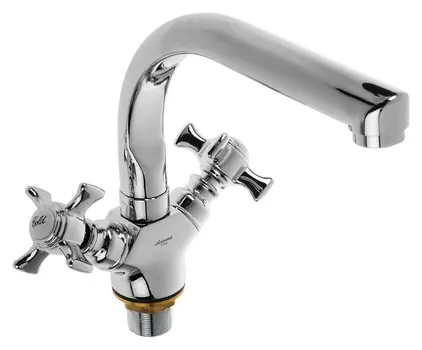 Cмеситель для кухни Accoona A4470, двухвентильный, с гайкой, латунь, хром