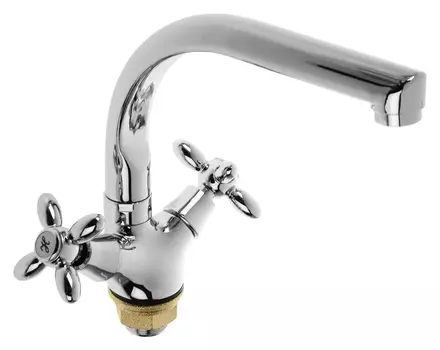 Cмеситель для кухни Accoona A4478, однорычажный, с гайкой, силумин, хром