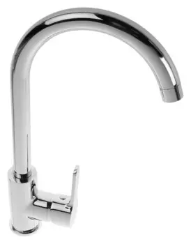 Cмеситель для кухни Accoona A4567, однорычажный, высокий излив, с гайкой, силумин, хром