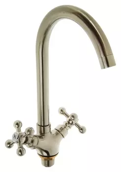 Cмеситель для кухни Accoona A4571a, двухвентильный, с гайкой, латунь, сатин