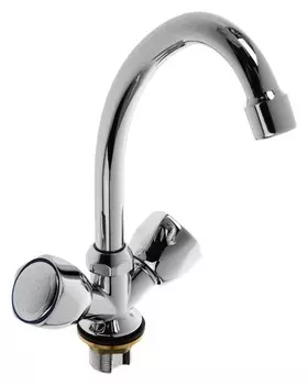 Cмеситель для кухни Accoona A4680, двухвентильный, с гайкой, силумин, хром