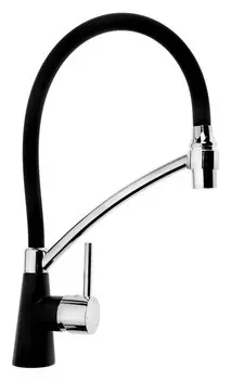 Cмеситель для кухни Accoona A4890ff-2, однорычажный, силиконовый излив, латунь, черный