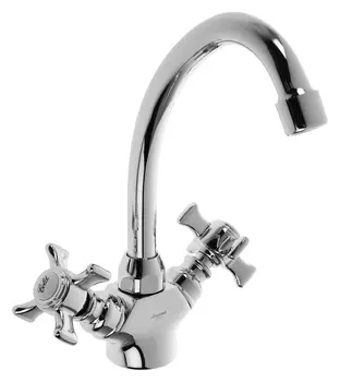 Cмеситель для кухни Accoona A5670, двухвентильный, латунь, хром