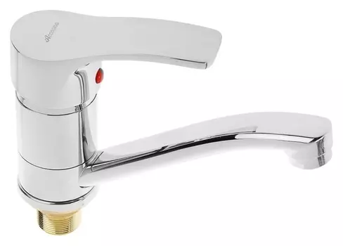 Cмеситель для кухни Accoona A84203, однорычажный, средний излив, силумин, хром