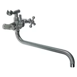 Cмеситель для ванны Accoona A7271u, двухвентильный, с душевым набором, латунь, хром матовый