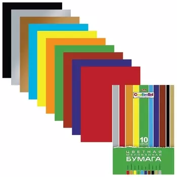 Цветная бумага А4 мелованная в папке Creativ