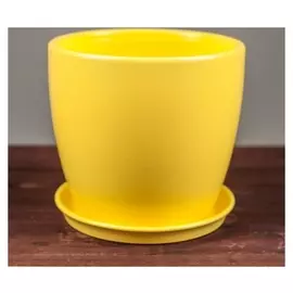 Цветочный горшок "Осень", глянец, жёлтый, 1 л