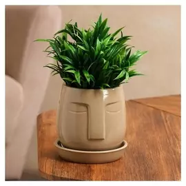 Цветочный горшок "Спящий", капучино, глянец, 1,2 л