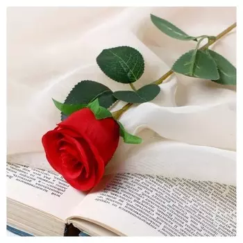 Цветок искусственный "Бутончик розы" 5х50 см красный