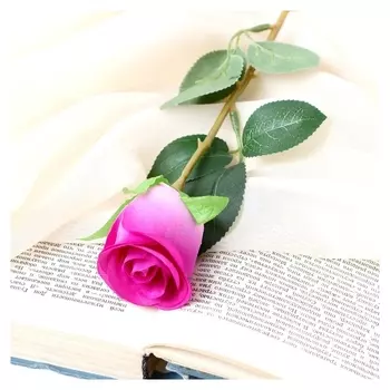 Цветок искусственный "Бутончик розы" 5х50 см сиреневый