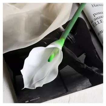 Цветок искусственный "Калла" 7х65 см, белый