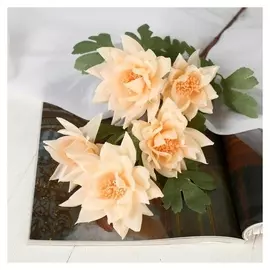 Цветы искусственные "Астра махровая" 10х65 см, кремовый