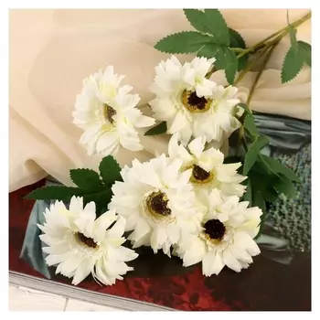 Цветы искусственные "Гербера садовая" 6*50 см, белый