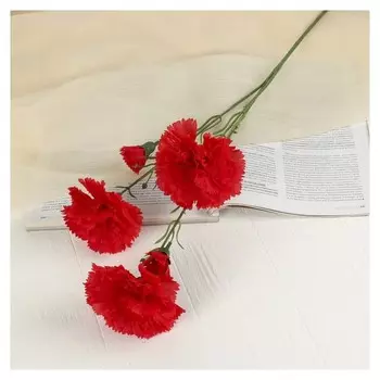 Цветы искусственные "Гвоздички" 8*67 см, красный