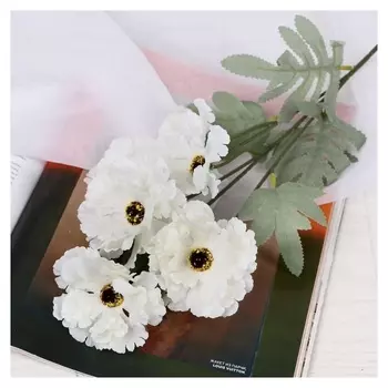 Цветы искусственные "Космея махровая" 8*58 см, белый