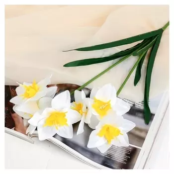 Цветы искусственные "Нарцисс" 60 см, белый