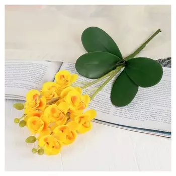 Цветы искусственные Орхидея Королевская желтые