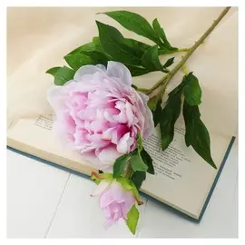 Цветы искусственные "Пион дуо" 12*60 см, сиреневый