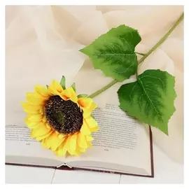 Цветы искусственные "Подсолнух" 12*43 см, жёлтый