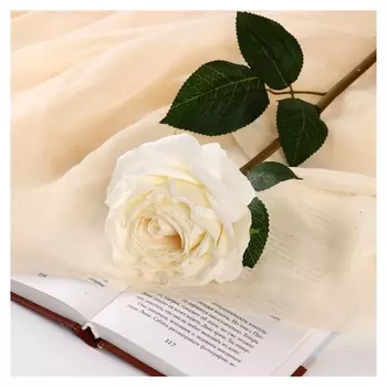 Цветы искусственные "Роза эстетик" 10х49 см, белый