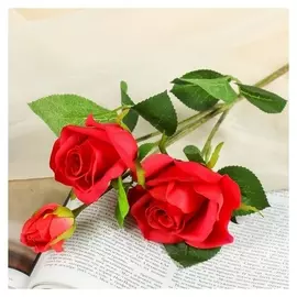 Цветы искусственные "Роза глория" 8*48 см, красная