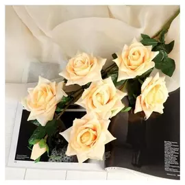 Цветы искусственные "Роза компэшн" 11*59 см, персиковый