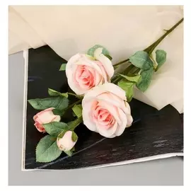 Цветы искусственные "Роза кустовая" 67 см, бледно-розовый