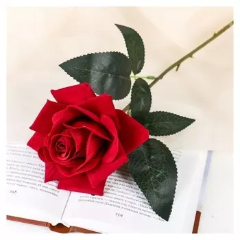 Цветы искусственные "Роза нежный бархат" диаметр бутона-12см, H-55 см, красный