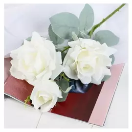 Цветы искусственные "Роза терция" 12х60 см белый
