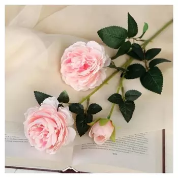 Цветы искусственные "Роза терция" 8х60 см, розовый