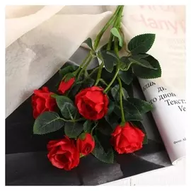 Цветы искусственные "Шиповник" 5х55 см, красный