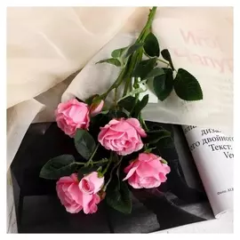 Цветы искусственные "Шиповник" 5х55 см, розовый