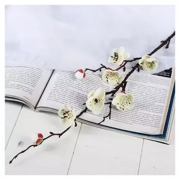 Цветы искусственные "Веточка сакуры" 2,5*42 см, белый