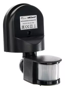 Датчик движения Dd-01 Düwi 180°, 800 Вт, 10-420с, 5-12м, 3-2000 Лк, Ip44, настенный, черный