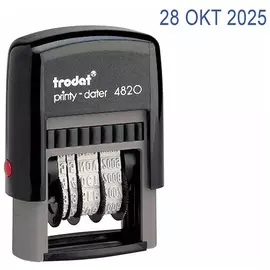 Датер-мини месяц буквами, оттиск 22х4 мм, синий, Trodat 4820, корпус черный