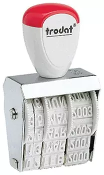 Датер ручной ленточный, оттиск 25х4 мм, месяц буквами, Trodat 1010