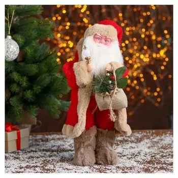 Дед мороз "В красной шубке с подарками" 22х40 см