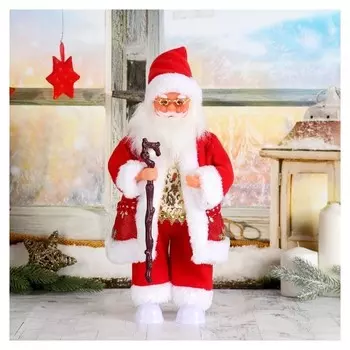 Дед мороз, в очках, в валенках и красной шубке, без музыки, двигается, с подсветкой