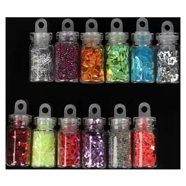 Декор для ногтей, 12 бутылочек