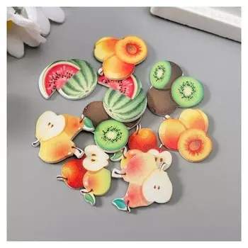 Декор для творчества дерево "Фрукты" набор 10 шт 2х2,2 см